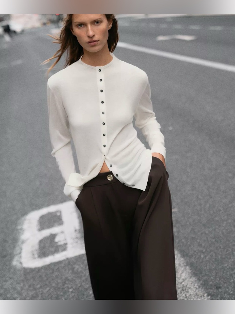 ZARA EXTRA-FINE KNIT CARDIGAN - Picture 1 of 5